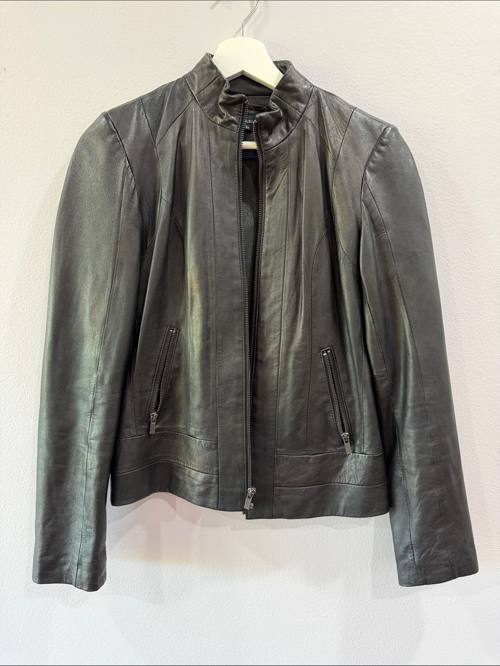 Wilsons Leather Women's Genuine Black Leather Moto Jacket Size XS